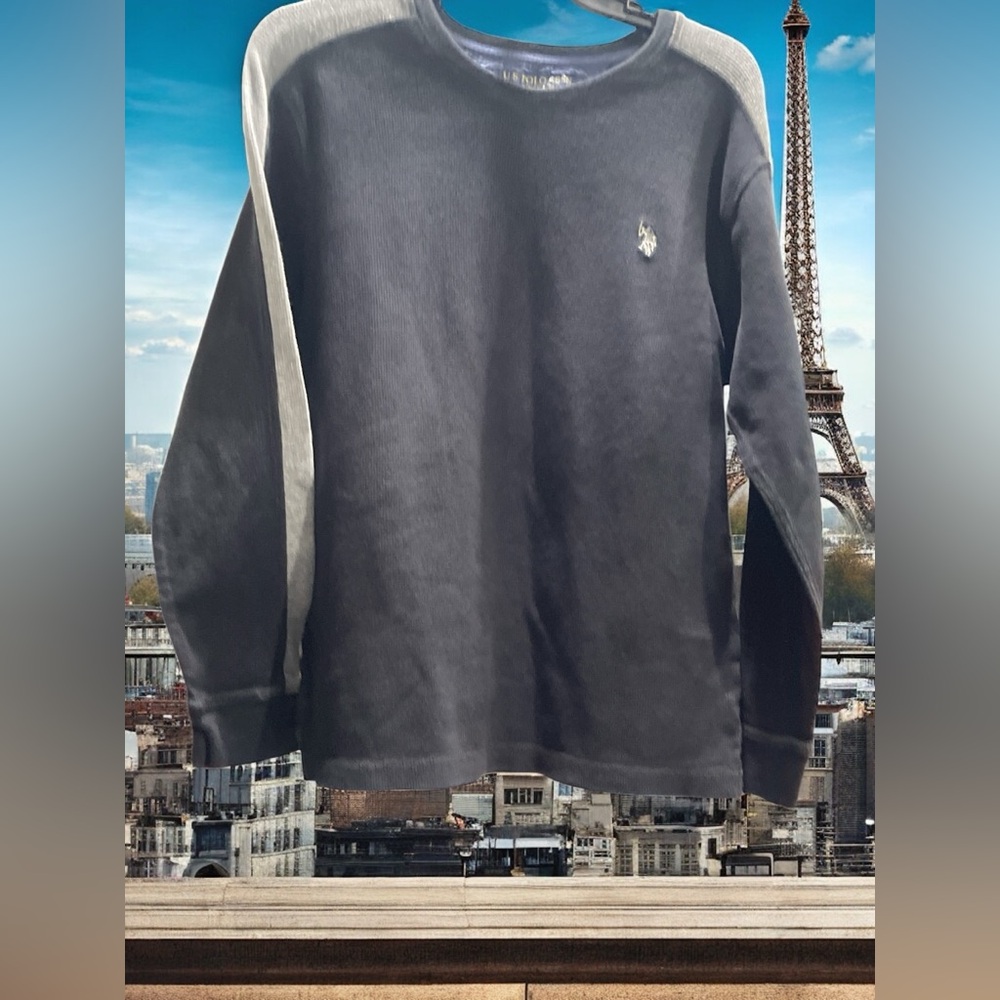 U.S. Polo Assn. Black and Gray Long Sleeve Shirt